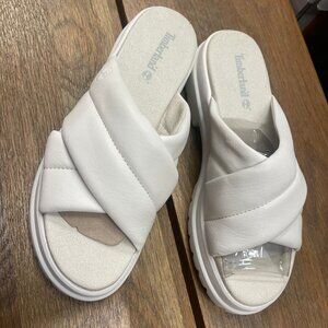 TIMBERLAND WOMEN'S LONDON VIBE SLIDE WHITE FULL GRAIN A63RV-EM2 ALL SIZES